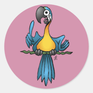 Rond Talking parrot sticker