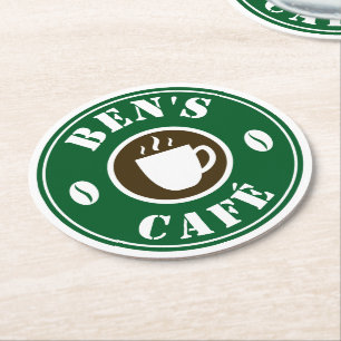 Rond Tasses à café personnalisées et dessous de verre l