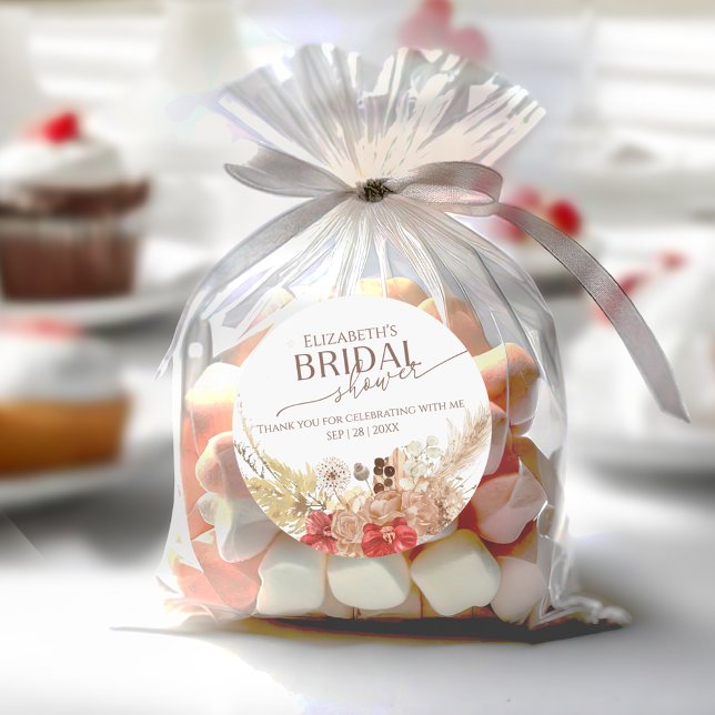 Rond Terracotta Boho Fête des mariées merci Sticker (Créateur téléchargé)