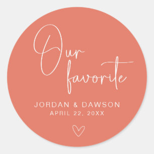 Rond Terracotta Notre Sticker De Mariage Favori Favor
