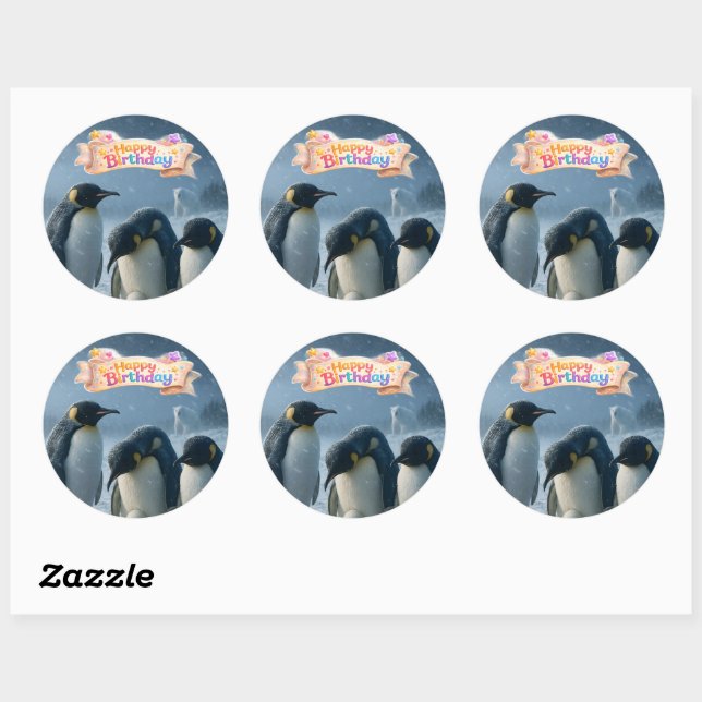 Rond The emperor penguin round sticker (Feuille)