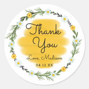 Rond Thème d'abeille Anniversaire Merci Sticker