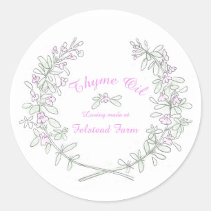 Rond Thyme wreath art Thyme huile sticker