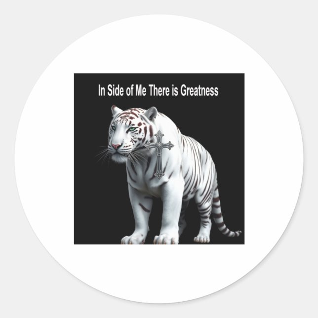 Rond Tiger - Within Me There Is Greatness Sticker  (Devant)