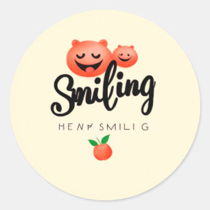 Rond Titre : Sticker souriant partagé