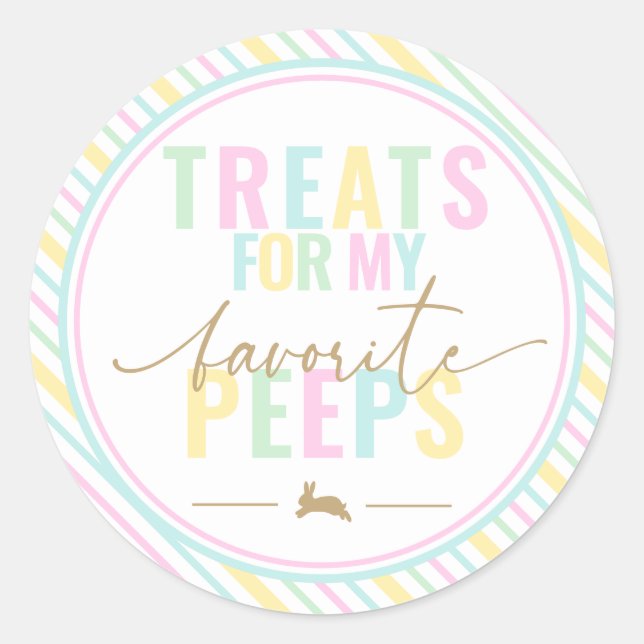 Rond Traitements Pour Mes Peeps Sticker Pastel Bunny Pâ (Devant)
