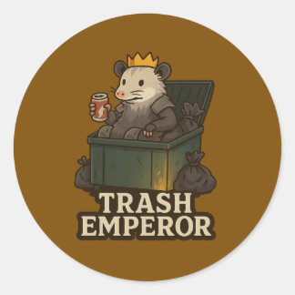 Rond Trash Emperor – Funny Possum Sticker