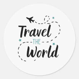 Rond Travel The World Sticker (Cercle)
