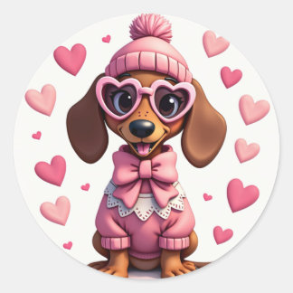 Rond Trop Cool pour Ruff Times : Sticker élégant Dachsh