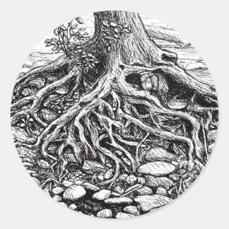 Rond Trouver Votre Sticker D'Arbre De Racines