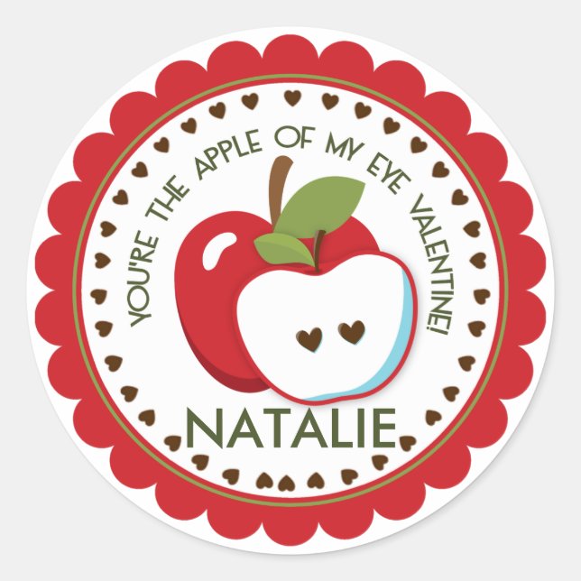 Rond Tu es la pomme de mon oeil Sticker de Saint Valent (Devant)