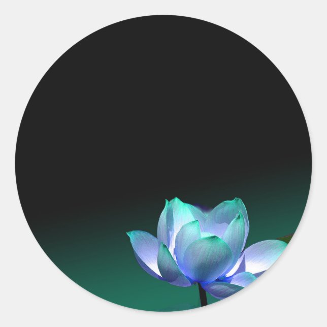 Rond Turquois Blue lotus sticker (Devant)