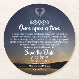 Rond Twin Flame Enregistrer les dates Dessous de verre 