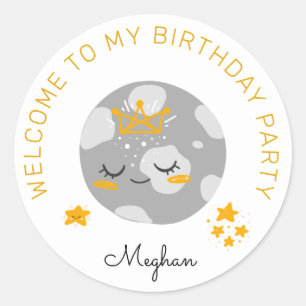 Rond Twinkle Star Sticker Monogramme de fête d'annive