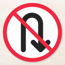 Rond U Tourner Signal interdit | Dessous de verre arron
