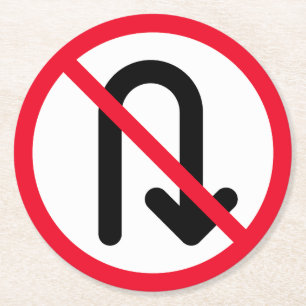 Rond U Tourner Signal interdit   Dessous de verre arron