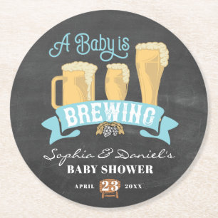 Rond Un bébé brasse des Dessous de verre de Baby shower