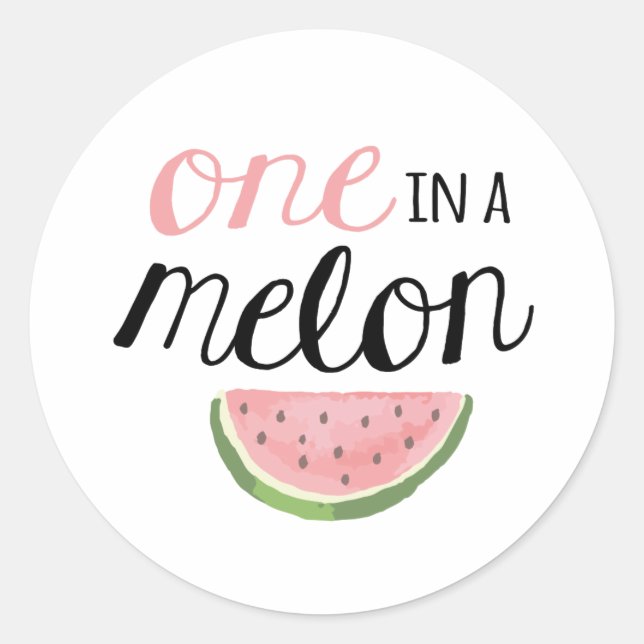 Rond Un dans un Melon, premier Sticker d'anniversaire (Devant)