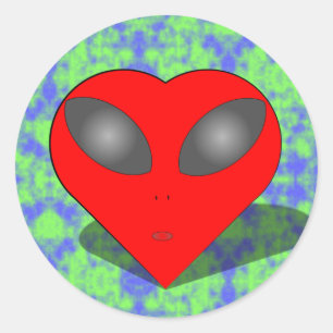 Rond Un Sticker D'Amour Hors Du Monde