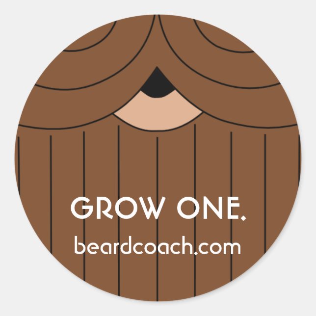 Rond Un Sticker pour la croissance de la barbe (Devant)