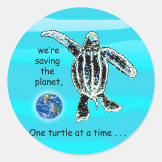 Rond Une tortue à la fois Sticker