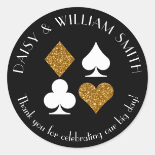 Rond Vegas Casino Thème Custom Sticker Gold Parties sci