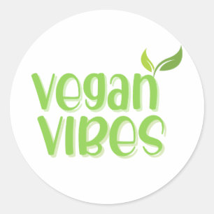 Rond Végétan Vibes Logo Classic Round Sticker