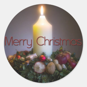 Rond Verrerie et bougie ・ Sticker de Noël
