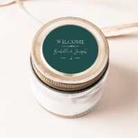 Vert Foncé | Mariage Welcome Classic Round Sticker
