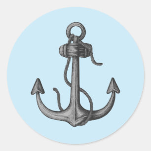 Rond vie marine "ANCRE" STICKER DE SCELLULE D'ENVELOPPE
