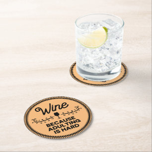 Rond Vin drôle, bière, bar, dessous de verre de fête