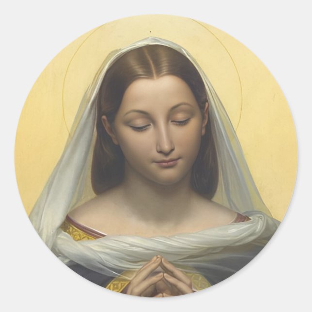 Rond Virgin Mary In Prayer Round Sticker (Devant)