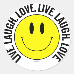 Rond Vis. Rire. Amour. Sticker Smilie