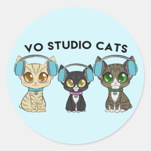 Rond VO Studio Chats Sticker Classic Round