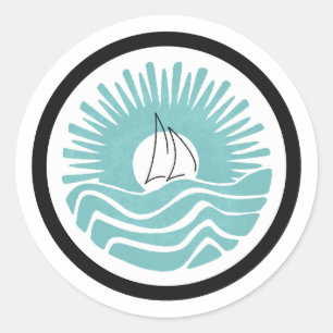 Rond Voile coucher de soleil dans Sticker Turquoise