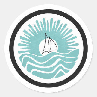 Rond Voile coucher de soleil dans Sticker Turquoise