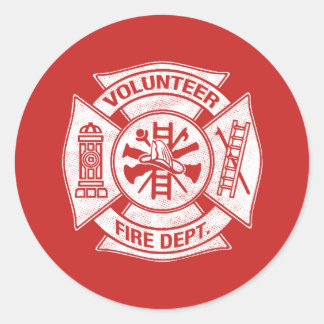 Rond Volontaire Pompier Sticker Rouge