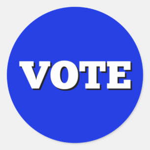 Rond Vote Sticker sur l'Arrière - plan bleu