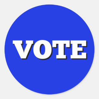 Rond Vote Sticker sur l'Arrière - plan bleu