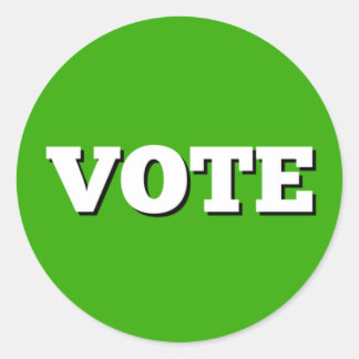 Rond Vote Sticker sur l'Arrière - plan vert