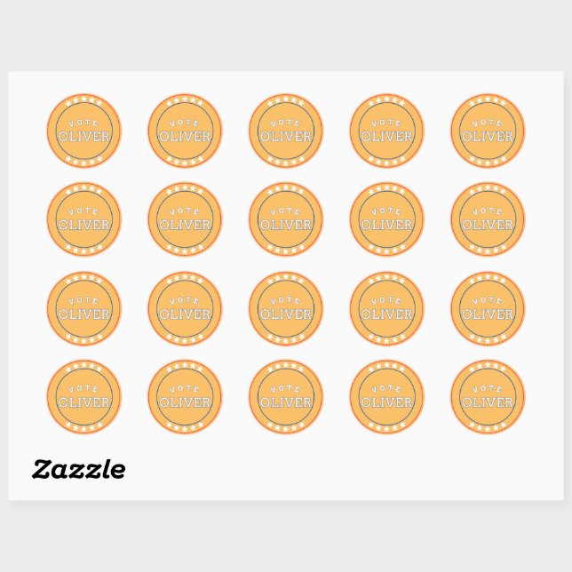Rond Votez Oliver Libertarian Party Sticker (Feuille)