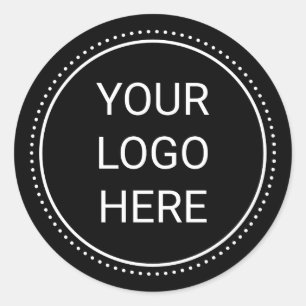 Rond Votre logo Business Classic Round Black Sticker
