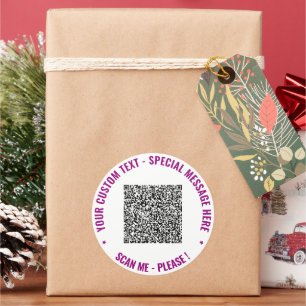 Rond Votre Sticker de texte personnalisé de code QR Cho