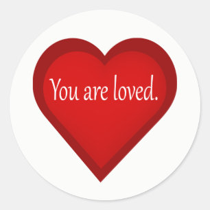 Rond Vous Êtes Amoureux Coeur Affirmative Sticker