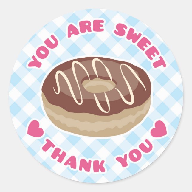 Rond Vous Êtes Chocolat Chocolat Sticker Merci de Donut (Devant)