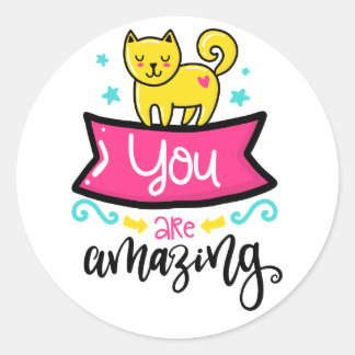 Rond Vous êtes Extraordinaire Kitty Cat Sticker Set