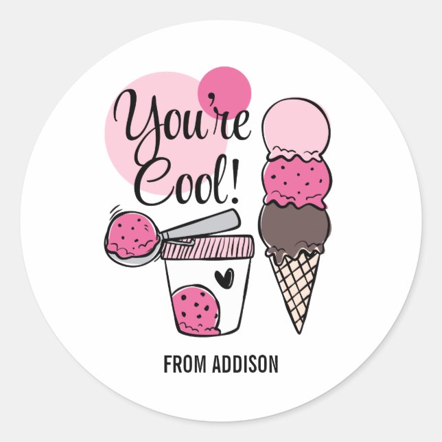 Rond Vous êtes le Sticker de la Saint-Valentin Cool (Devant)