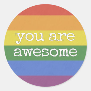 Rond Vous Êtes Magnifique Sticker arc-en-ciel