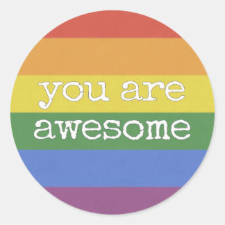 Rond Vous Êtes Magnifique Sticker arc-en-ciel