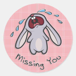 Rond Vous manquez - Sticker Bunny Pleurant